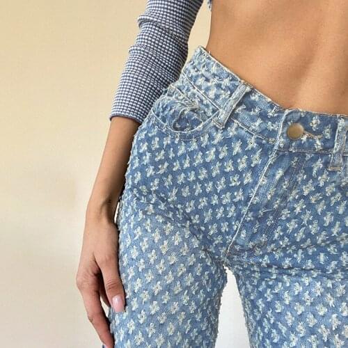 Women Summer Distressed Egirl Harajuku Wide Leg Skater Pants Trousers Vintage Women Jeans Ripped Baggy Boyfriend Jeans