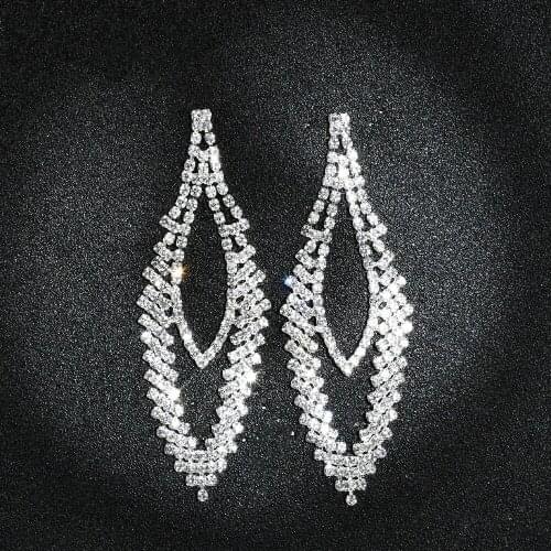 Ladies Fashion Pendant Eardrop Rhinestone Fringe Water Earrings Jewelry Holiday Gifts And Banquet Accessories 180606-1