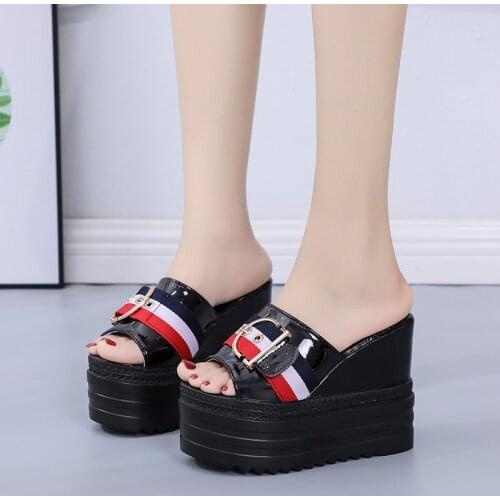 Platform Women Sandals 2021 Summer 12cm Wedge Heel Thick Bottom Women Beach Sandal Chunky Sole Woman Shoes