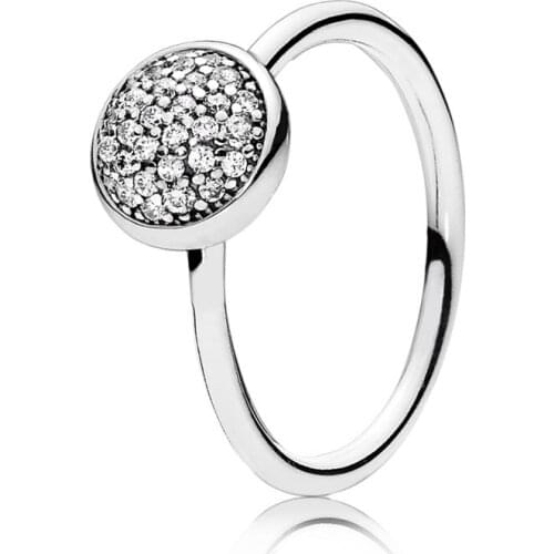 Inclusive love Dazzling Droplet Silver Rings with Clear CZ 925 Sterling Silver Women Female Jewelry