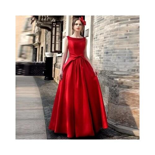 Summer New Slim Pure Color Garden Collar Womens Collar Bead Sleeveless Fashion Elegant Lady Long Dress