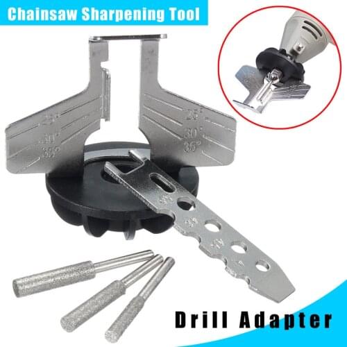 1set Chainsaw Sharpening Tool Attachment Rotary Power Drill Hand Sharpener Adapter
