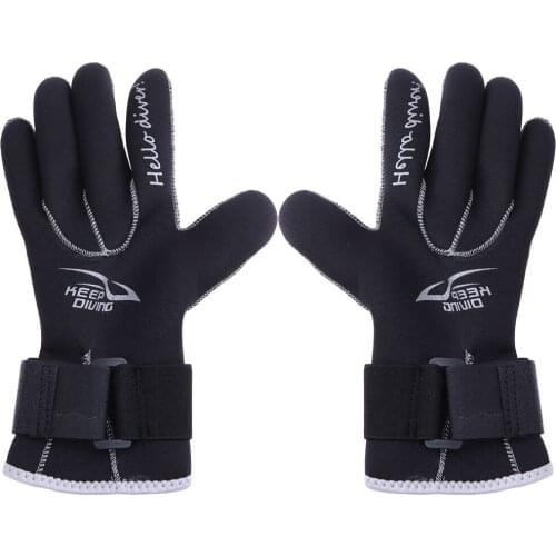 1 Pair Deep Diving 3mm Neoprene Swimming Gloves Snorkeling Winter Swimming Gloves Anti Scratch Keep Warm Winter Spearfishing
