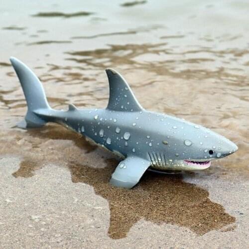 1pcs Children Simulation White Shark Model Collection Toy Sea Life Animal Great White Shark Model PVC Action Figurines Kids Gift