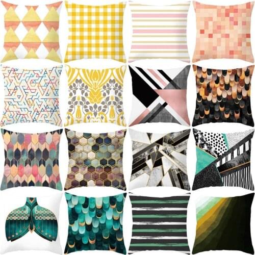 1Pcs 45CM Square Simple Fashion Pillowcase Creative Polyester Peachskin Living Room Home Textile