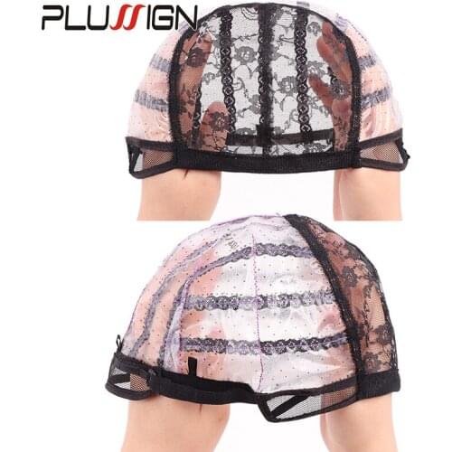 5/10Pcs/Lot S M L Black Weaving Cap For Making Wig With Adjustable Strap Dissolved Paper Back Wig Cap Medium Lace Wig Cap