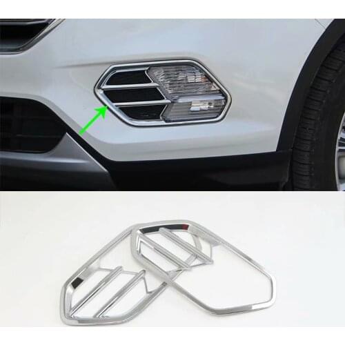 Car Accessories Exterior Decoration ABS Chrome Front Fog Lamp Light Cover Trims For Ford Kuga/Escape 2017 Car-styling