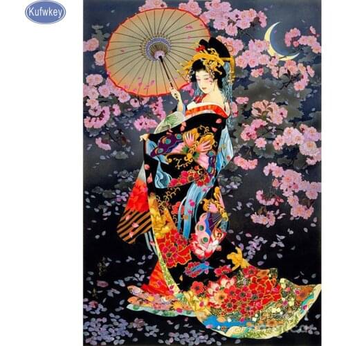 Full,Diamond Embroidery,Japanese,woman,portrait,5D DIY Diamond Painting,Stitch Cross,3D,Diamond Mosaic,almaznaya,pattern,gifts