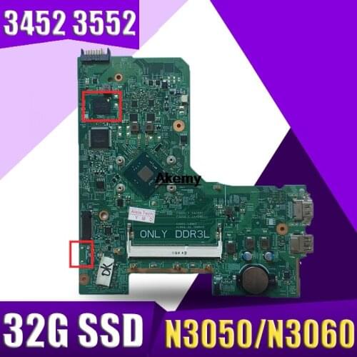 CN-0P2DX7 P2DX7 For DELL INSPIRON 14 3452 15 3552 laptop motherboard 14279-1 PWB:896X3 N3050/N3060 32G SSD mainboard NOTEBOOK PC