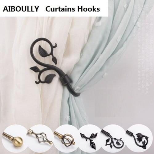2 Pcs/Set Curtain Holder Living Room Curtain Holdback Curtains Decoration Accessories Tieback Leaves Curtain Hooks