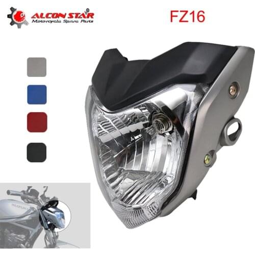 Alconstar- 4 Color Motorcycle Headlight Head light With Bulb Bracket Assembly fit for Yamaha FZ16 YS150 FZER150 Head lamp Light