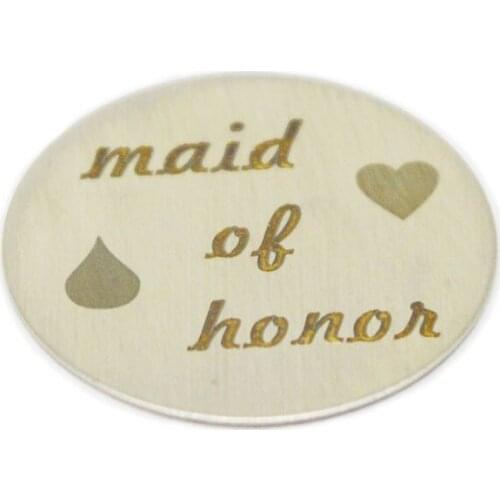 Hot sale stainless steel 22mm floating pendant 10pcs round maid of honor plate for 30mm glass lockets