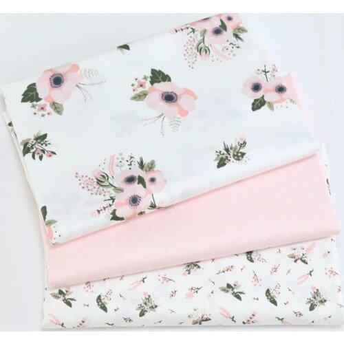 Cotton Fabric Diy Sewing Patchwork Cushions Bedding Home Decor Textile And Quilting Crafts Tissue Syunss Pink Floral Printed