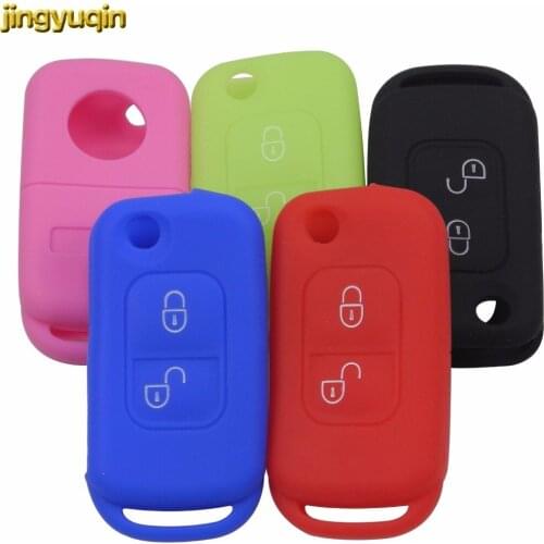 Jingyuqin 2 Button Car Key Cover Case for Benz for Mercedes E113 A C E S W168 W202 W203 D05 Auto Key Protector Car Styling