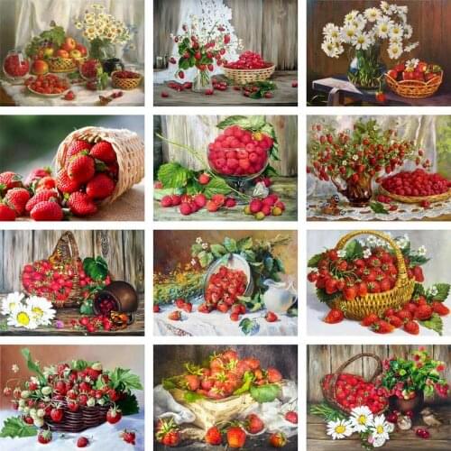 GATYZTORY Frame DIY Fruit Painting By Numbers Picture Canvas By Numbers Modern Abstract Handpainted Oil Painting For Home