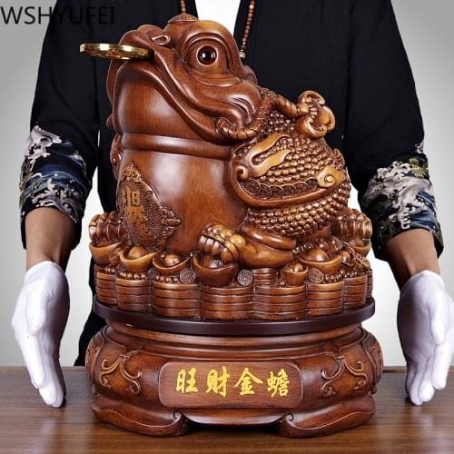 Chinese Style Lucky Money Toad Animal Resin Ornaments Crafts Home Study Desk Crafts Housewarming Gifts Sculpture