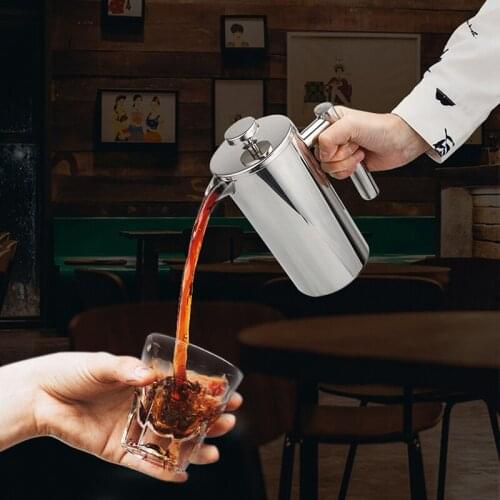 350/800/1000ML Coffee Pots Double Layer High Quality Pot Stainless Steel Coffee And Tea Maker French Press Heat Preservation Mug