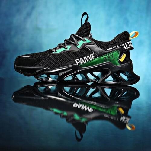 2021 New Blade Sneakers For Men Running Shoes Mesh Breathable Outdoor Casual Footwear Trendy Sports Zapatos Wild Black Shoes Boy