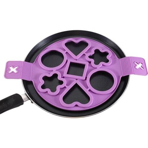 Egg Cooking Utensils for Kitchen Accessories Silicone Omelet Maker Round 7-hole Heart-shaped Pancake Mold Kitchen Gadget
