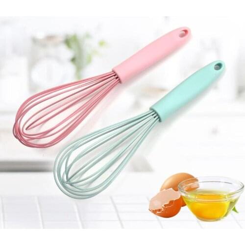 Kitchen Silicone Whisk Non-Slip Easy to Clean Egg Beater Milk Frother Kitchen Utensil 17x4x4cm Kitchen Silicone Egg Beater Tool