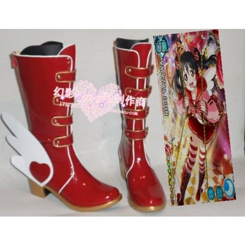 Love Live! Rin Hoshizora Red Halloween Long Cosplay Shoes Boots H016