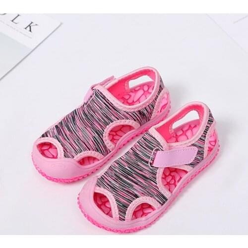 Childrens sandals boys beach shoes solid bottom soft wear non-slip girls baby toddler shoes kids barefoot shoes