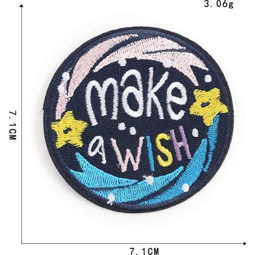 Space Clothes Patches for Stripes Astronaut Clothing Stickers Iron on Planet Appliques UFO Round Embroidery Badges @E