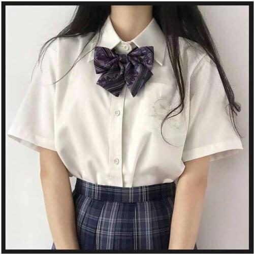 2021 New Original Jk Exquisite Embroidery Long-sleeved Shirt Womens Top Casual White Blouses Long Sleeve Office Solid Shirts