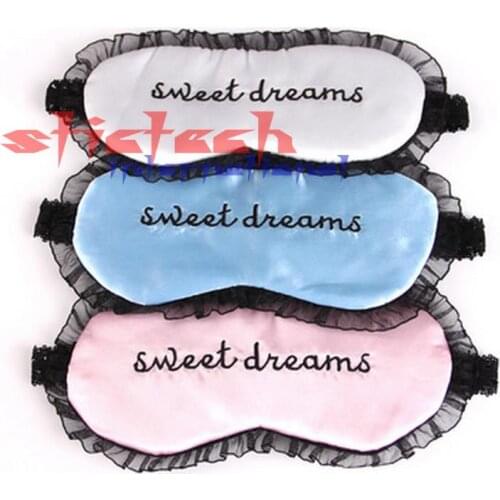 By dhl or ems 500 pieces New Cute Lace Sleeping Eye Mask Blindfold Shade Sleep Aid Satin For Hot Sales