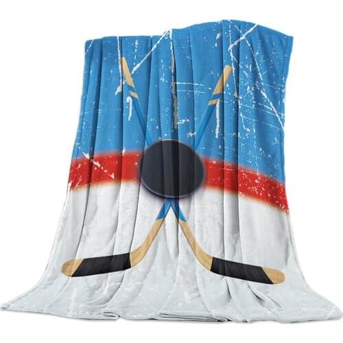 Sport Hockey Stadium Retro Throw Blanket Portable Soft Blanket for Sofa Microfiber Flannel Blankets for Beds