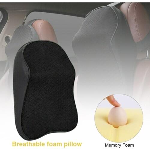 1Pcs Black Car Seat Headrest Pad Head Neck Rest Support Cushion 3D Memory Foam Pillow Adjustable Car Neck Pillow