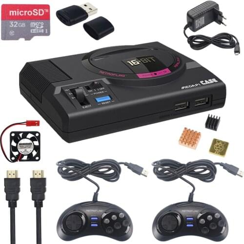 Retroflag MEGAPi CASE-M for Raspberry Pi 3 Model B Plus Classic USB Controller-M + Fan + Heatsinks + Power Adapter for RetroPie