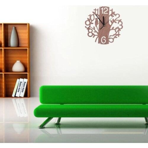 DIY Modern 3D Wooden Tree Wall Clock Watches Office Home Living Room Decor Gift