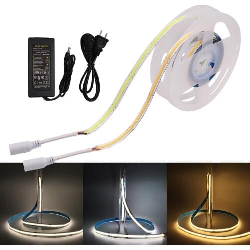 COB LED Strip Light 384 528 LEDs High Density COB Flexible LED Tape White/Warm White/Nature Linear 12V Stripe Lamp EU/US/AU/UK