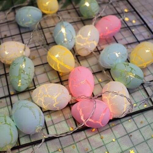 Holiday Party Home Decor Lighting Party Lighting ABS PVC Battery Powered Creative Easter Egg Shape Light String Funny 10/20LED