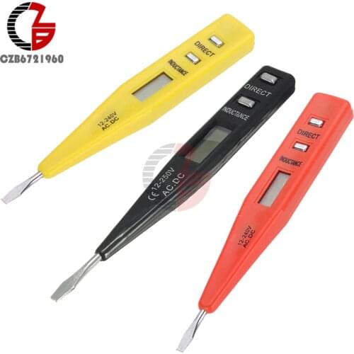 AC DC 12V-250V Voltage Tester Pen 12V 24V 36V 48V 110V 220V LCD Digital Voltmeter Wall Electric Voltage Detector Monitor Tester