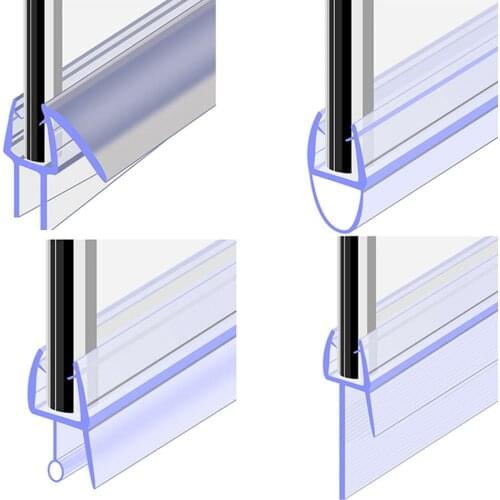 50cm Shower Screen Seal Strip PVC Bath Door Sealing Strips 6/8/10/12mm Seal Gap Window Weather Strip Glass Fixture Daily Tools
