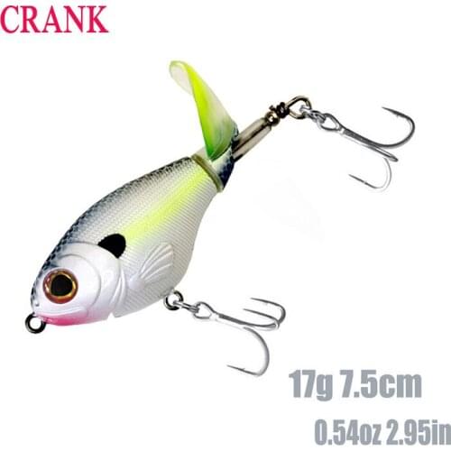 VIB Fishing Lures7.5cm 17g Topwater CrankBait wobbler Floating Bass Artificial Hard Bait Soft Rotating Tail Fishing Tackle Pesca