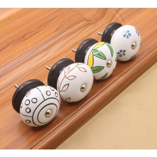Vintage Ceramic Furniture Fulls and Handles White Cabinet Handles