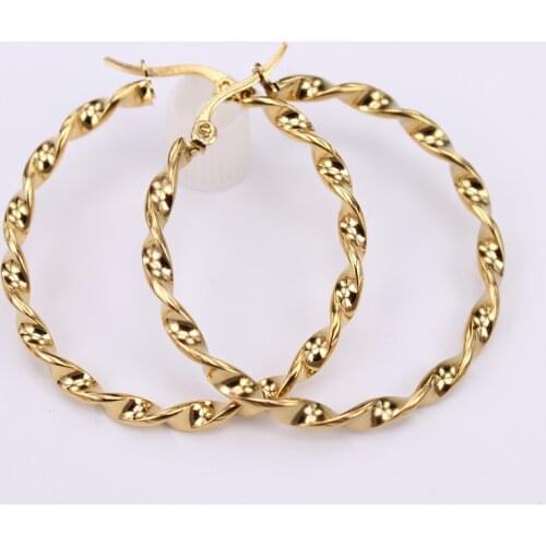 Twisted earrings Diameter 40mm Hoop earrings Bright smooth Womens fashion wear recommended real picture display LH864