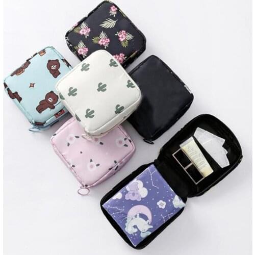 Waterproof Sanitary Pad Napkin Storage Bag Cute Sanitary Pad Pouches Portable Makeup Lipstick Key Earphone Data Cable Organizer