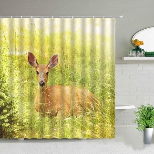 Wild Animal Print Design Shower Curtain Set Waterproof Bathroom Decoration Curtain Shower Curtain