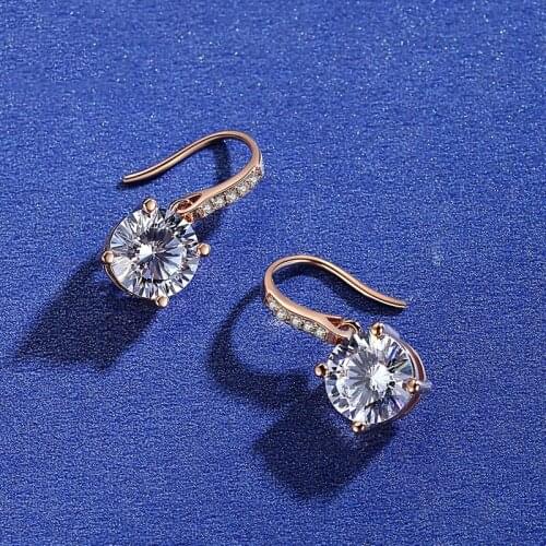 100% 925 Sterling Silver Created 1/2ct F color Moissanite Drop Earrings for Women High-end Party Jewelry Fine Jewelry Gift