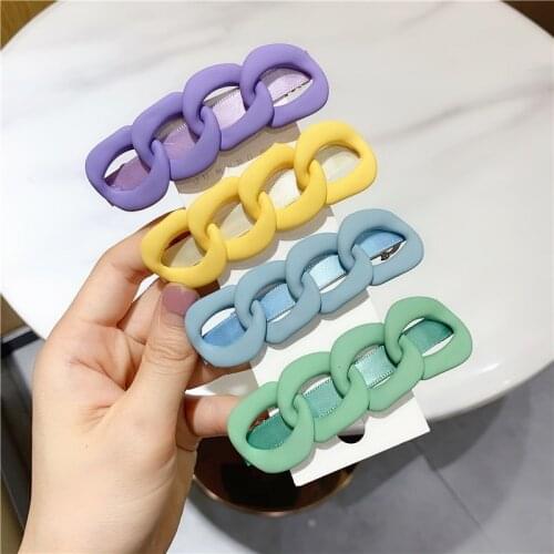 Color Chain Geometry Hair Clips For Women Hair Accessories Fashion Hairpins Flower Hairgirps Barrette BB Clip