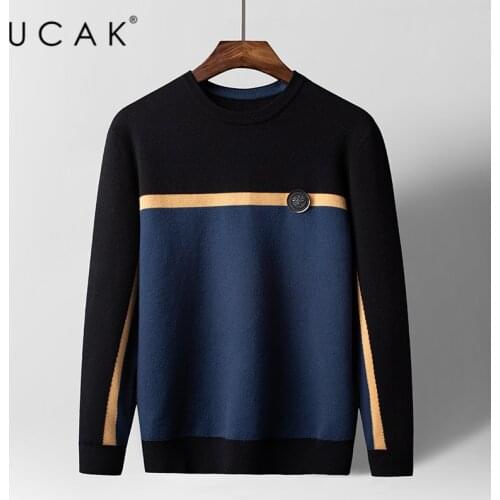 UCAK Brand Men Wool Sweaters Clothing 2020 New Arrival Streetwear O-Neck Streetwear Sweater Pull Homme Pullover Clothes U1189