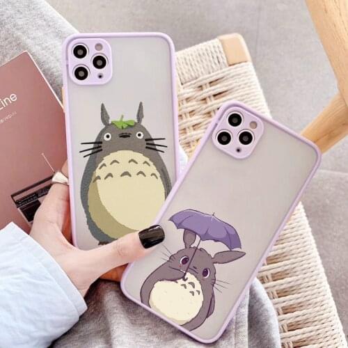 Cute Totoro Miyazaki Anime No Face Phone Case For 6s 7 8 plus SE 2020 X XR XS Max 12 mini 11 pro max Hard Shockproof Back Cover