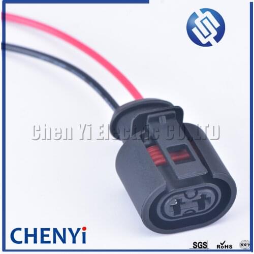 1 pcs 2 Pin Female 3.5mm Auto Waterproof Sensor Plug Sealed Cable Connector 357973202 For VW Audi 6N0927997 with 15cm 18AWG wire