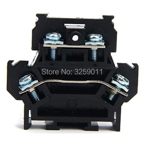 1PCS TBD-10A Suyep 10A/600V Rail Mounted Assembled Double-deck Wire Terminal Block for Cable Connector Black