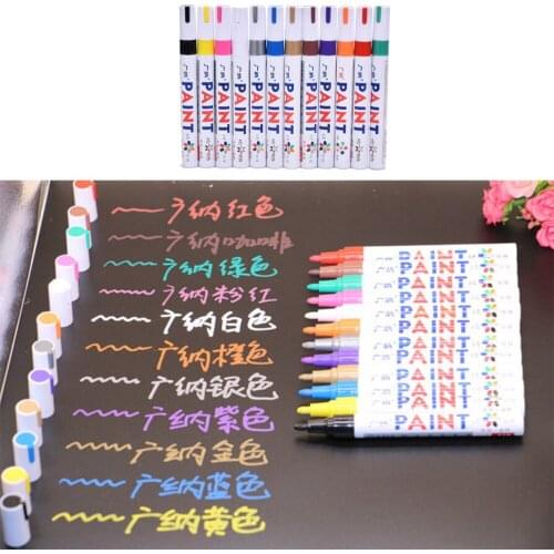 12 Colors Marker Pen For CD Ceramic Glass Plastic Wood Paper Paint Marker Caneta Escolar Office School Supplies