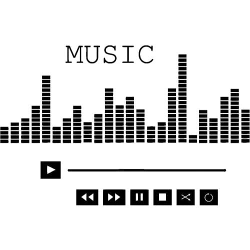 15.8cm*10.2cm Music Player Equalizer Vinyl Stickers Decals Car-Styling Black/Silver S3-5768